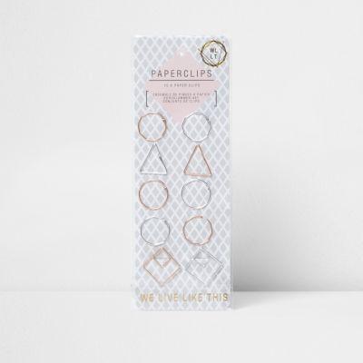 River Island Womens Metallic Geometric Paperclips Pack