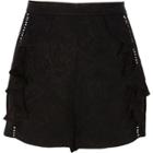 River Island Womens Paisley Pearl Embellished Frill Shorts