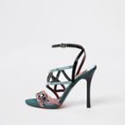 River Island Womens Snake Embossed Strappy Sandals