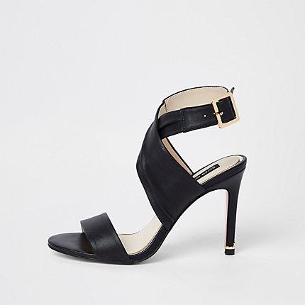 River Island Womens Leather Wrap Skinny Heel Sandals