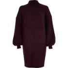 River Island Womens Balloon Sleeve High Neck Sweater Dress