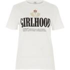 River Island Womens White 'girlhood' Crest Embroidered T-shirt