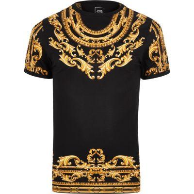 River Island Mens Chain Print Muscle Fit T-shirt