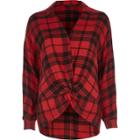 River Island Womens Check Knot Front Blouse