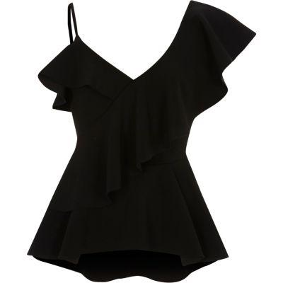 River Island Womens Frill Shoulder Peplum Hem Cami Top