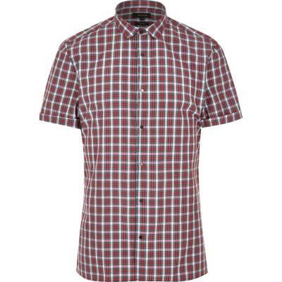 River Island Mens Check Short Sleeve Slim Fit Shirt