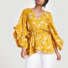 River Island Womens Floral Tie Front Wrap Top