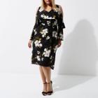 River Island Womens Plus Floral D-ring Belted Midi Dress