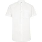 River Island Mens Big And Tall White Short Sleeve Oxford Shirt