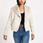 River Island Womens Petite Faux Fur Lined Fallaway Jacket