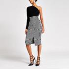 River Island Womens Dogtooth Paperbag Midi Pencil Skirt
