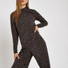 River Island Womens Geo Print Jacquard High Neck Top