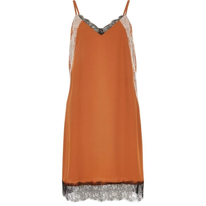 River Island Womens Rust Lace Slip Dress