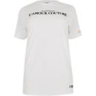 River Island Womens Plus White Printed T-shirt