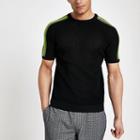 River Island Mens Neon Tape Knitted Slim Fit T-shirt