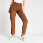 River Island Womens Corduroy Mom High Rise Jeans