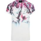 River Island Mens White Graphic Colour Print Slim Fit T-shirt