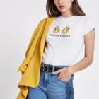 River Island Womens White 'wedding Crasher' Fitted T-shirt