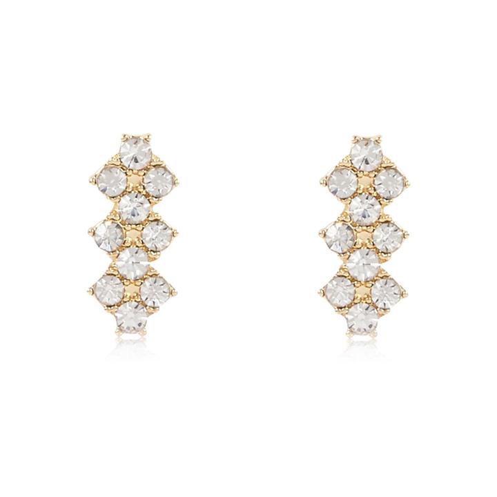 River Island Womens Gold Tone Sparkly Stud Earrings