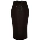 River Island Womens Lace-up Pencil Skirt