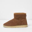 River Island Womens Suede Fur Lined Short Boots