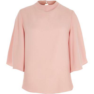 River Island Womens Flared Sleeve High Neck Top