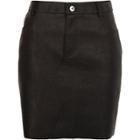 River Island Womens Faux Leather Raw Edge Mini Skirt