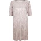 River Island Womens Pleated Metallic Dress
