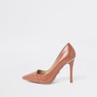 River Island Womens Wide Fit Patent Pointed Toe Pumps