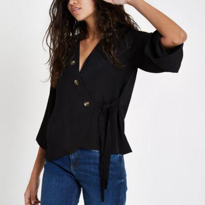 River Island Womens Wrap Button Blouse