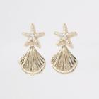 River Island Womens Gold Colour Starfish Drop Earrings