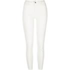 River Island Womens White Chewed Hem Amelie Super Skinny Jeans