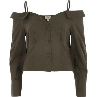 River Island Womens Cold Shoulder Deconstructed Shirt