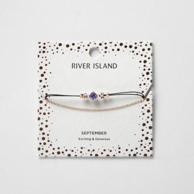 River Island Womens September Birthstone Chain Bracelet