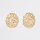 River Island Womens Gold Colour Snake Print Oval Stud Earrings