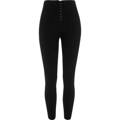 River Island Womens High Waisted Hook And Eye Leggings