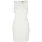 River Island Womens White Sleeveless Lace Insert Bodycon Dress