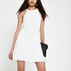 River Island Womens White Tie Waist Swing Dress
