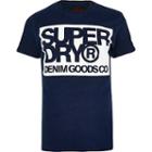 River Island Mens Superdry Denim Goods Logo T-shirt