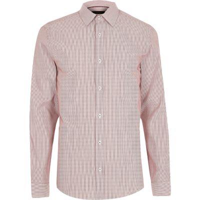 River Island Mensred Formal Stripe Slim Fit Shirt