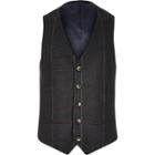 River Island Mensgreen Check Waistcoat