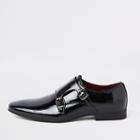 River Island Mens Patent Monk Strap Shoes