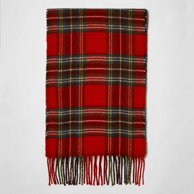 River Island Mens Plaid Check Scarf