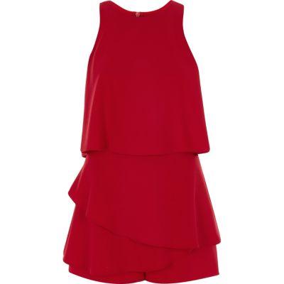 River Island Womens Frill Layer Sleeveless Skort Playsuit