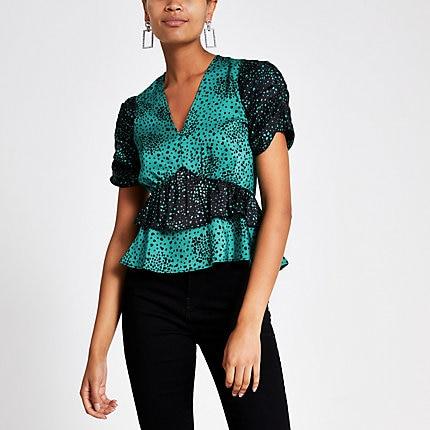 River Island Womens Print Ruffle Top