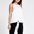 River Island Womens White Knot Frontk Top