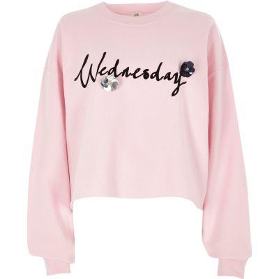 River Island Womens 'wednesday' Flocked 3d Flower Sweatshirt