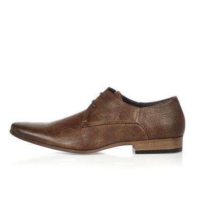 River Island Mensdark Embossed Smart Shoes