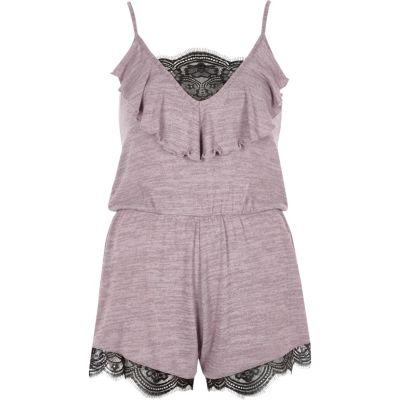River Island Womens Lace Insert Knit Romper