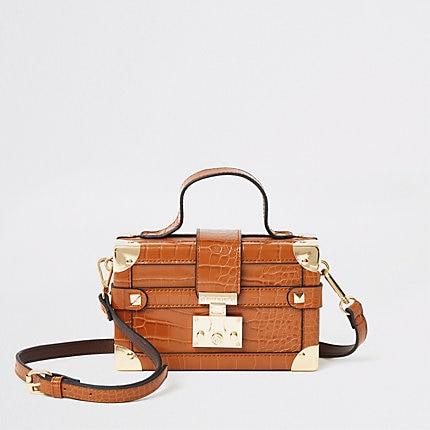 River Island Womens Lock Front Trunk Cross Body Bag